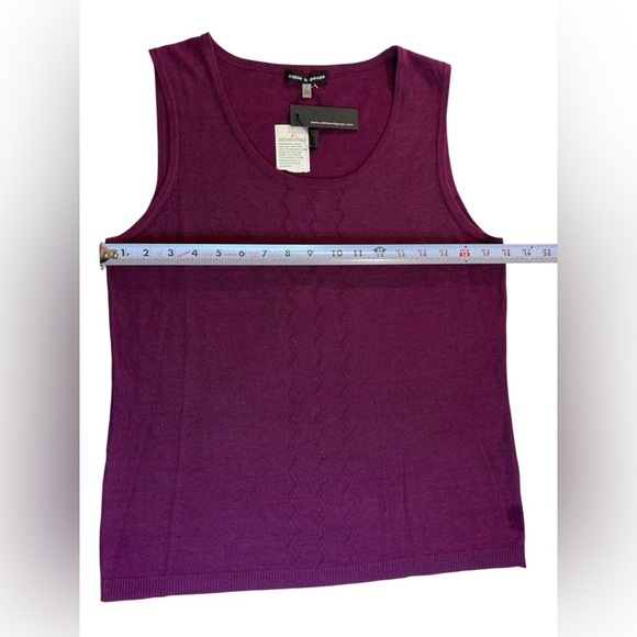 Cable & Gauge Camisole/Tank Knit, Sleeveless Women’s Top, Magenta, Size Large - Picture 6 of 11